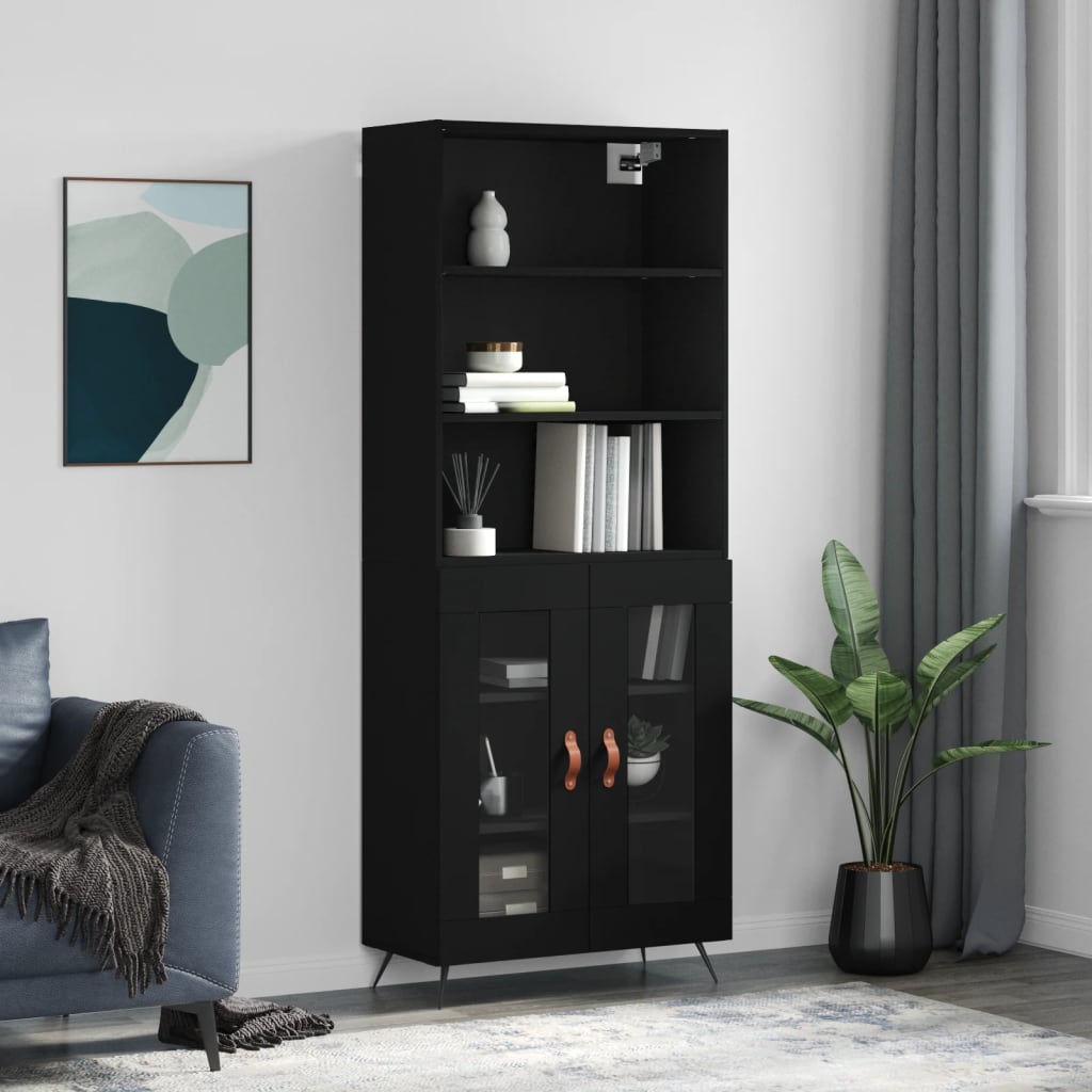 Hoge Kast 69,5X34X180 Cm Bewerkt Hout