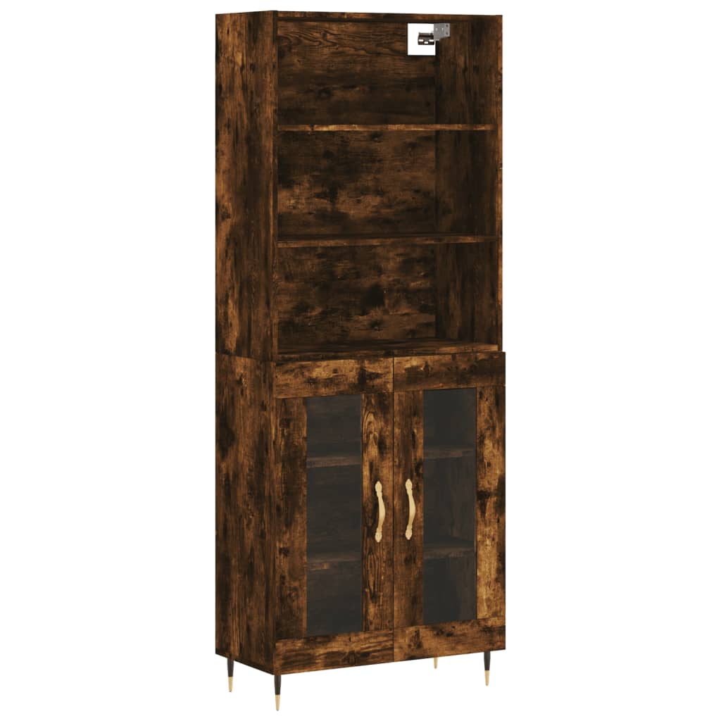 Hoge Kast 69,5X34X180 Cm Bewerkt Hout Kleurig
