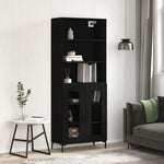 Hoge Kast 69,5X34X180 Cm Bewerkt Hout Eikenkleurig