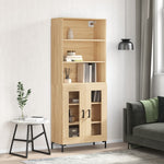 Hoge Kast 69,5X34X180 Cm Bewerkt Hout Eikenkleurig