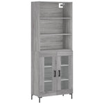 Hoge Kast 69,5X34X180 Cm Bewerkt Hout Eikenkleurig