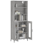 Hoge Kast 69,5X34X180 Cm Bewerkt Hout Eikenkleurig
