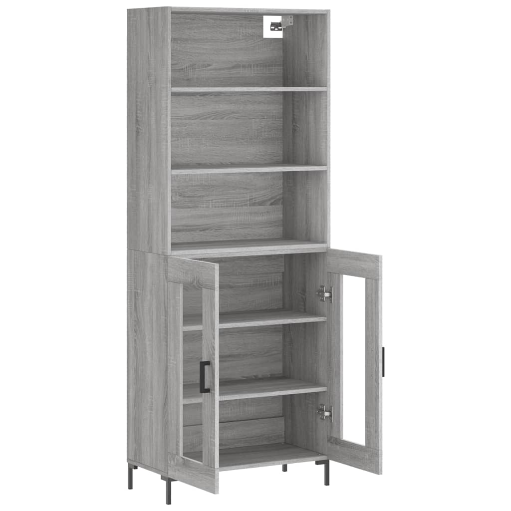 Hoge Kast 69,5X34X180 Cm Bewerkt Hout Eikenkleurig