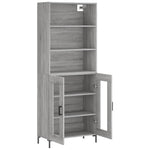 Hoge Kast 69,5X34X180 Cm Bewerkt Hout Eikenkleurig