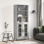 Hoge Kast 69,5X34X180 Cm Bewerkt Hout Eikenkleurig
