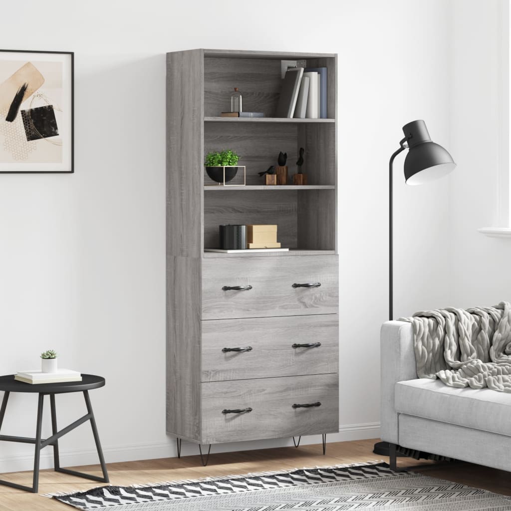 Hoge Kast 69,5X34X180 Cm Bewerkt Hout