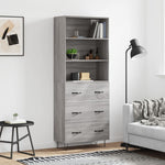 Hoge Kast 69,5X34X180 Cm Bewerkt Hout
