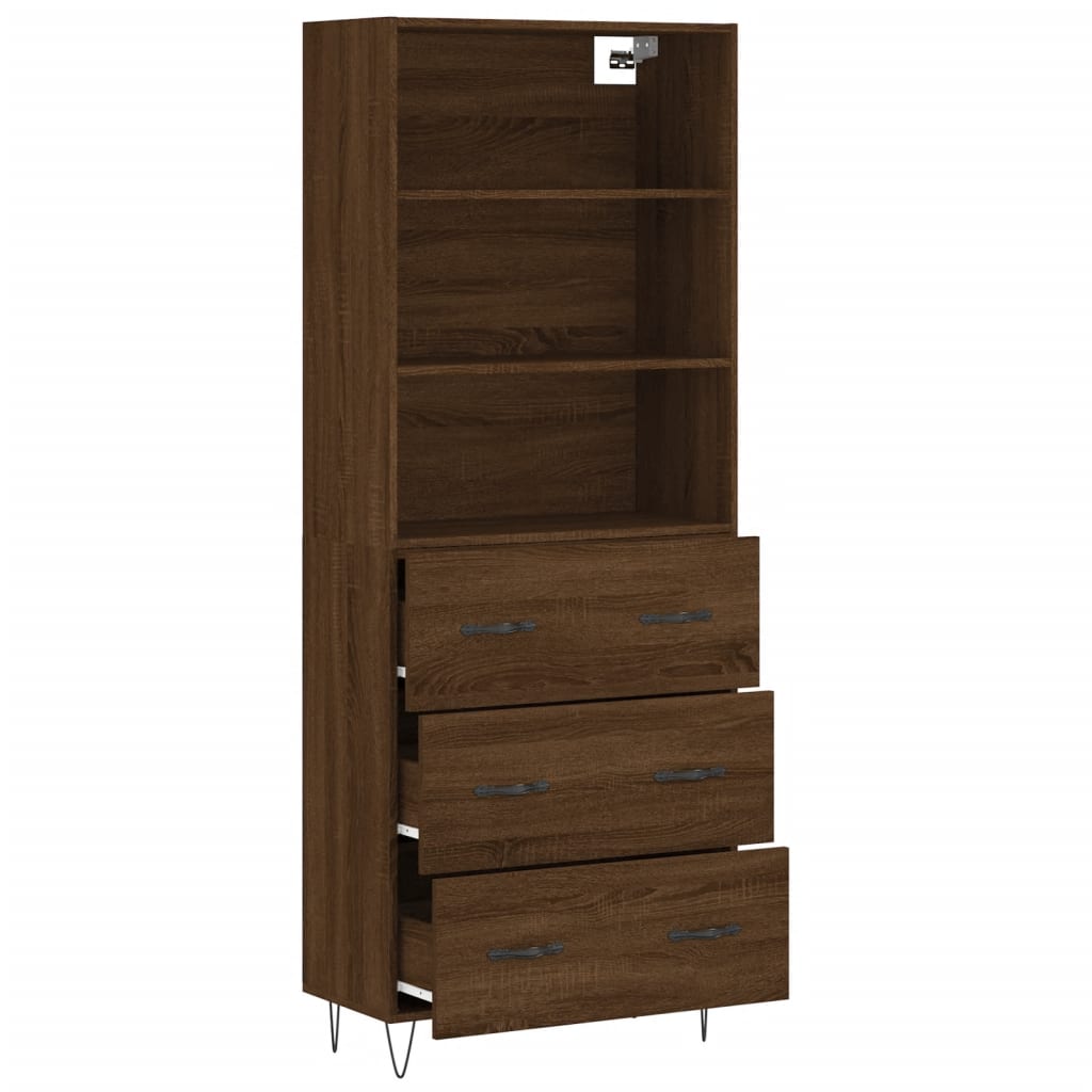 Hoge Kast 69,5X34X180 Cm Bewerkt Hout