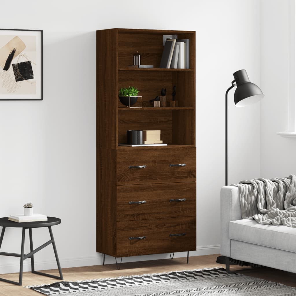 Hoge Kast 69,5X34X180 Cm Bewerkt Hout