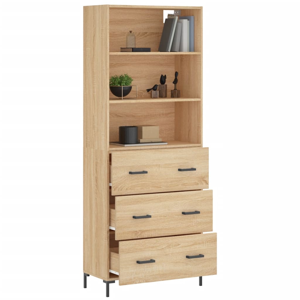 Hoge Kast 69,5X34X180 Cm Bewerkt Hout Kleurig