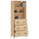 Hoge Kast 69,5X34X180 Cm Bewerkt Hout Kleurig