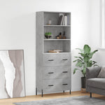 Hoge Kast 69,5X34X180 Cm Bewerkt Hout Kleurig