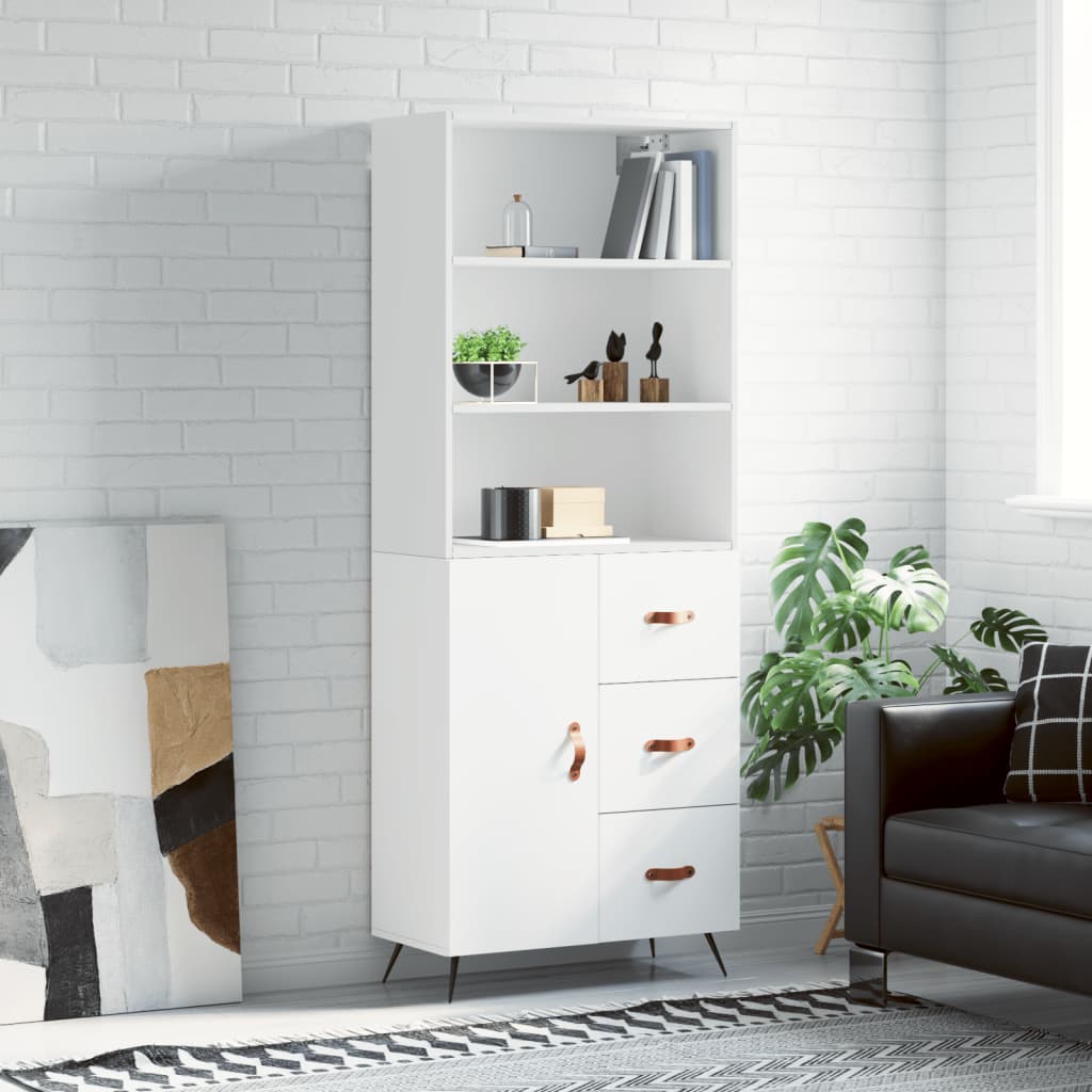 Hoge Kast 69,5X34X180 Cm Bewerkt Hout Eikenkleurig