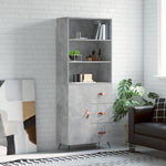 Hoge Kast 69,5X34X180 Cm Bewerkt Hout Eikenkleurig