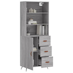 Hoge Kast 69,5X34X180 Cm Bewerkt Hout Eikenkleurig