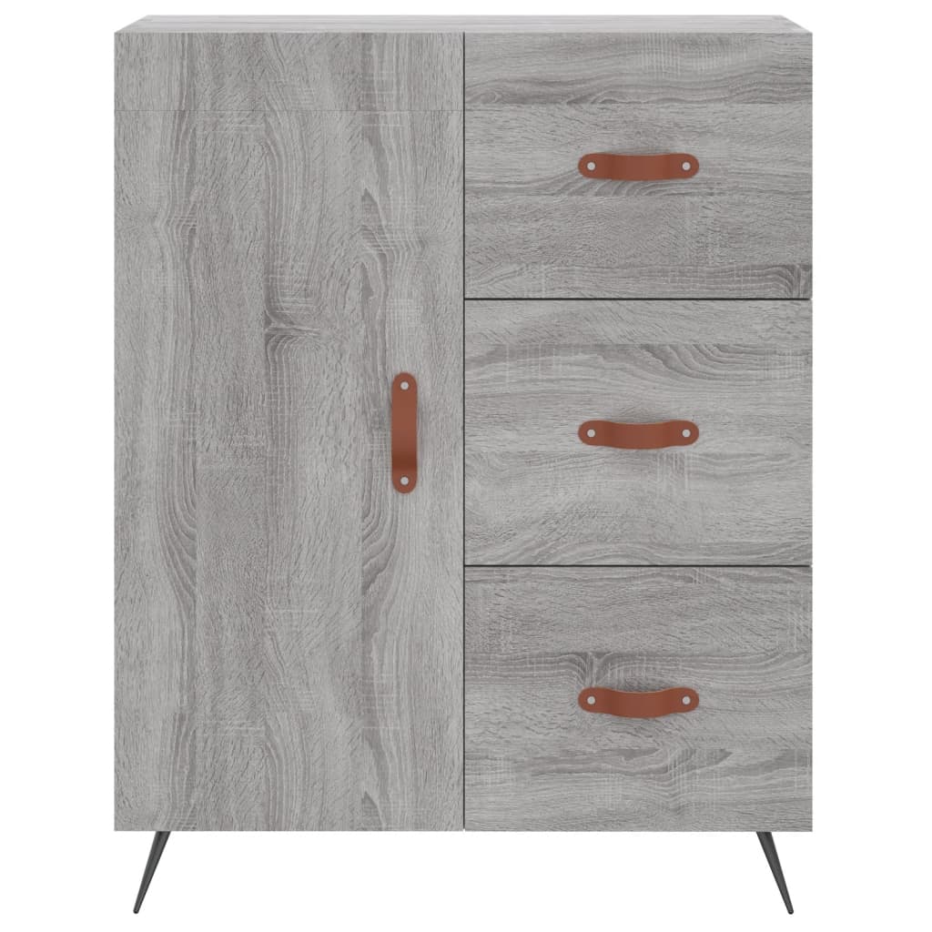 Hoge Kast 69,5X34X180 Cm Bewerkt Hout Eikenkleurig