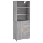 Hoge Kast 69,5X34X180 Cm Bewerkt Hout Eikenkleurig