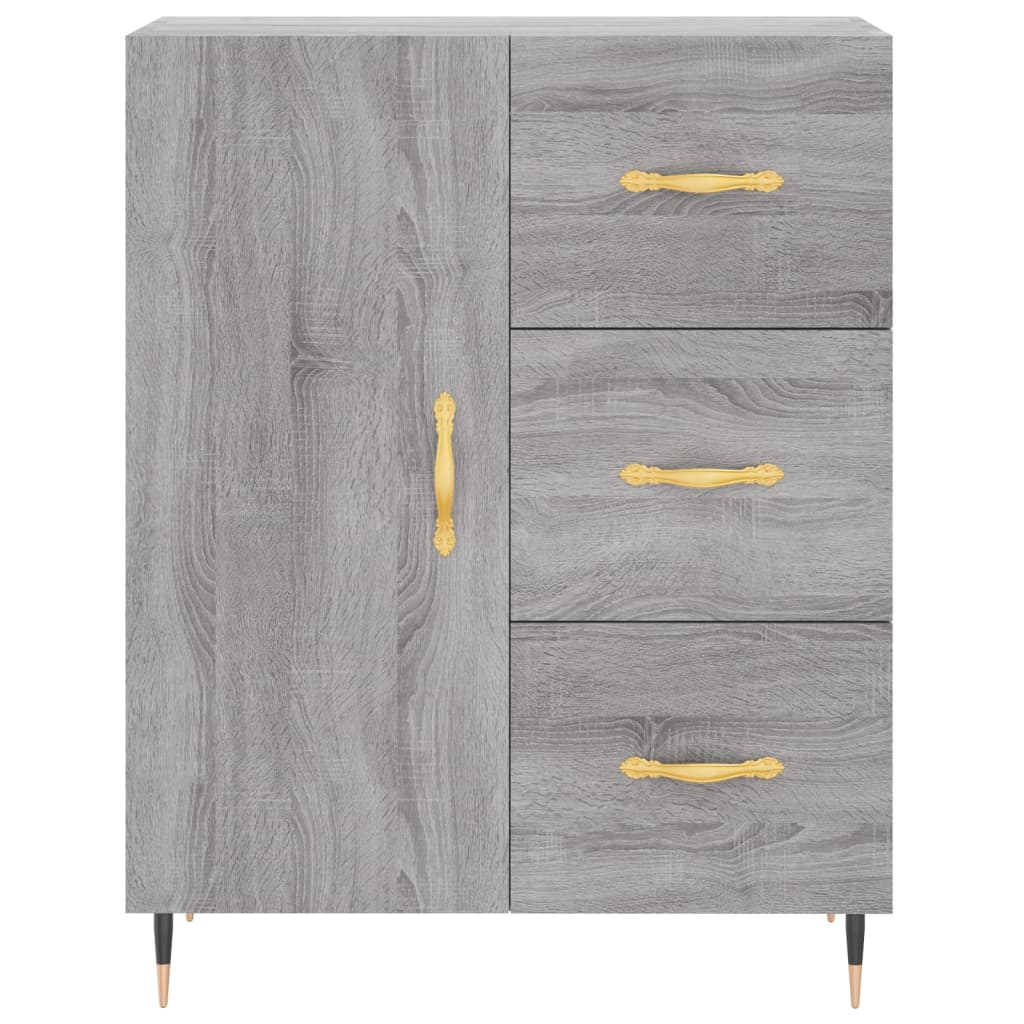 Hoge Kast 69,5X34X180 Cm Bewerkt Hout Eikenkleurig