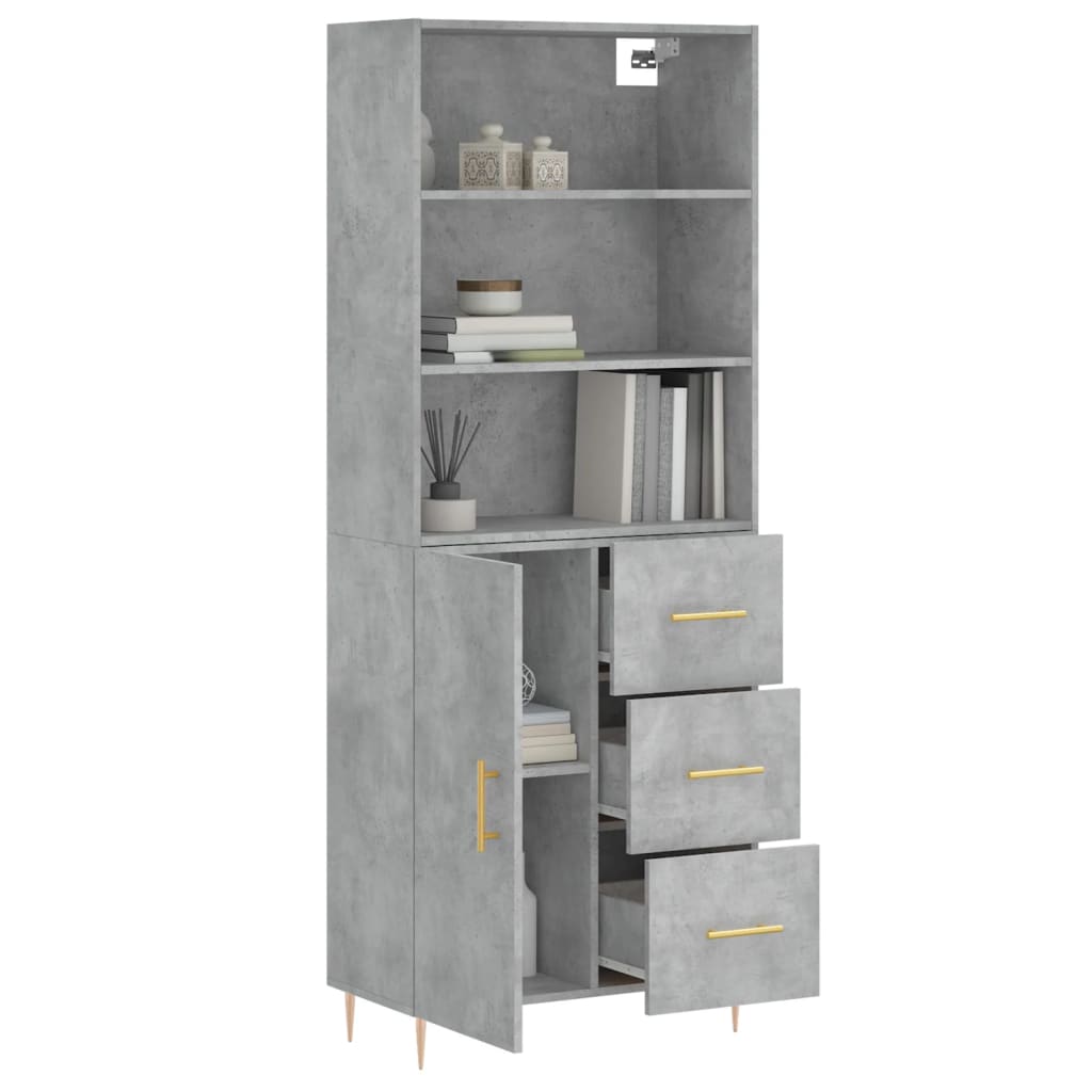 Hoge Kast 69,5X34X180 Cm Bewerkt Hout