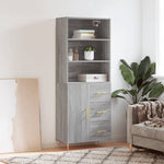 Hoge Kast 69,5X34X180 Cm Bewerkt Hout