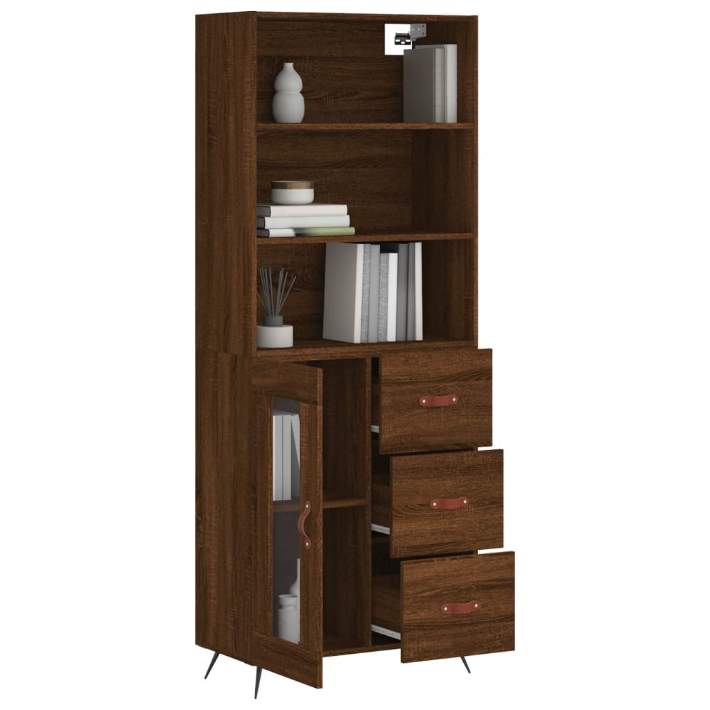 Hoge Kast 69,5X34X180 Cm Bewerkt Hout