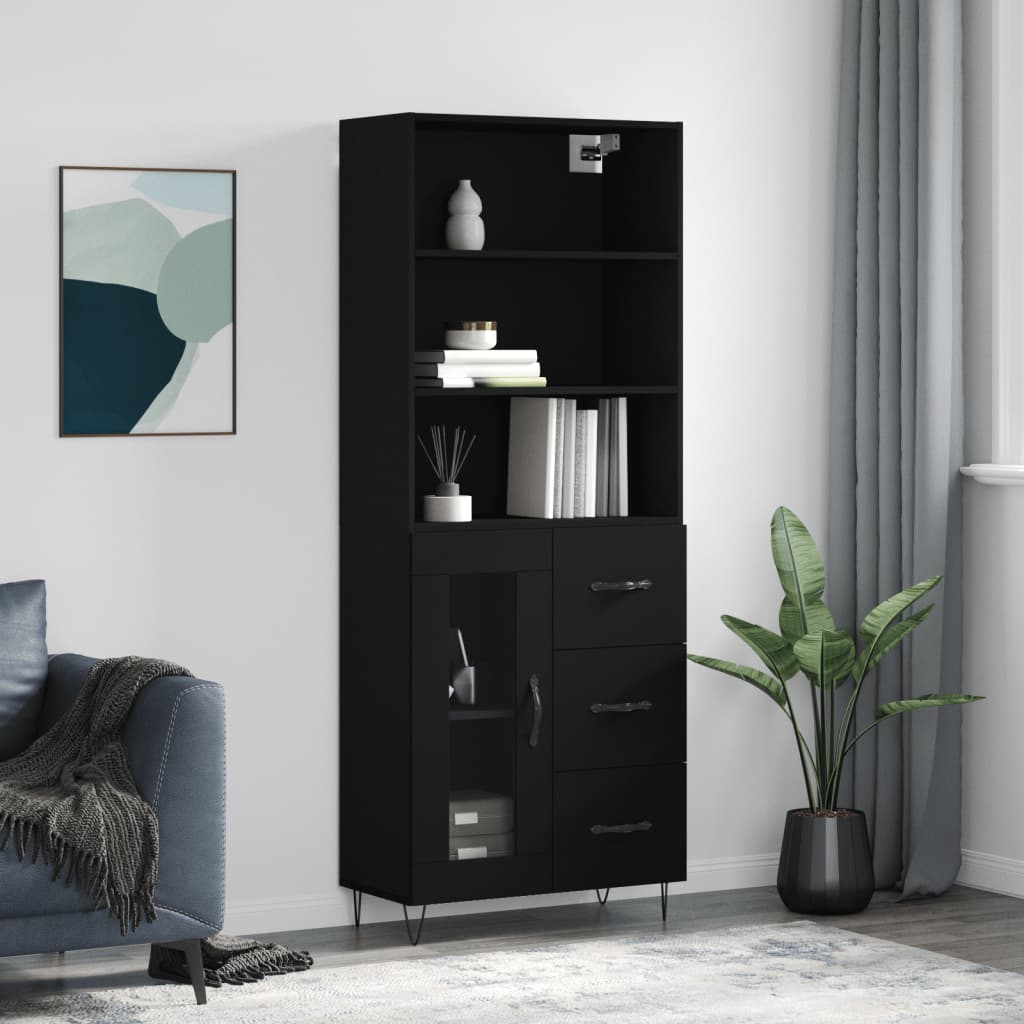 Hoge Kast 69,5X34X180 Cm Bewerkt Hout