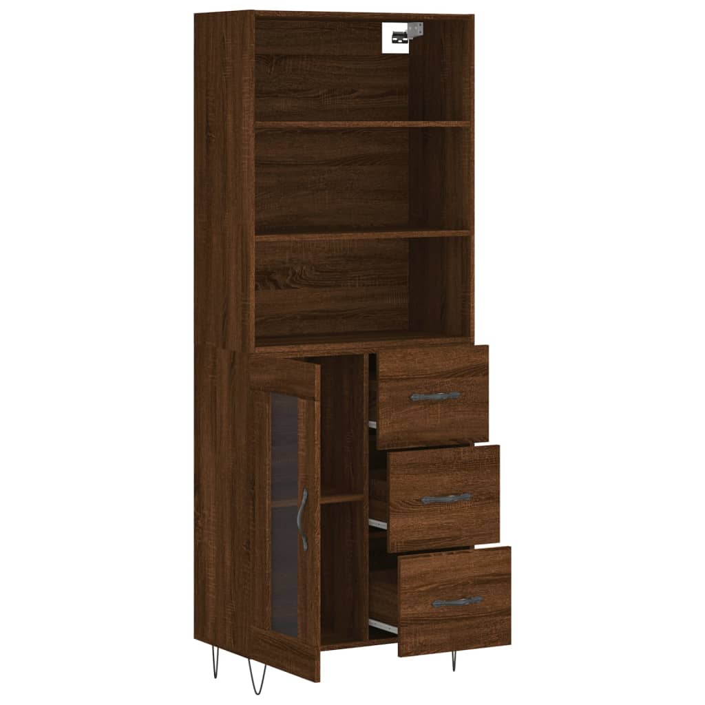 Hoge Kast 69,5X34X180 Cm Bewerkt Hout