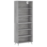 Hoge Kast 69,5X32,5X180 Cm Bewerkt Hout Eikenkleur