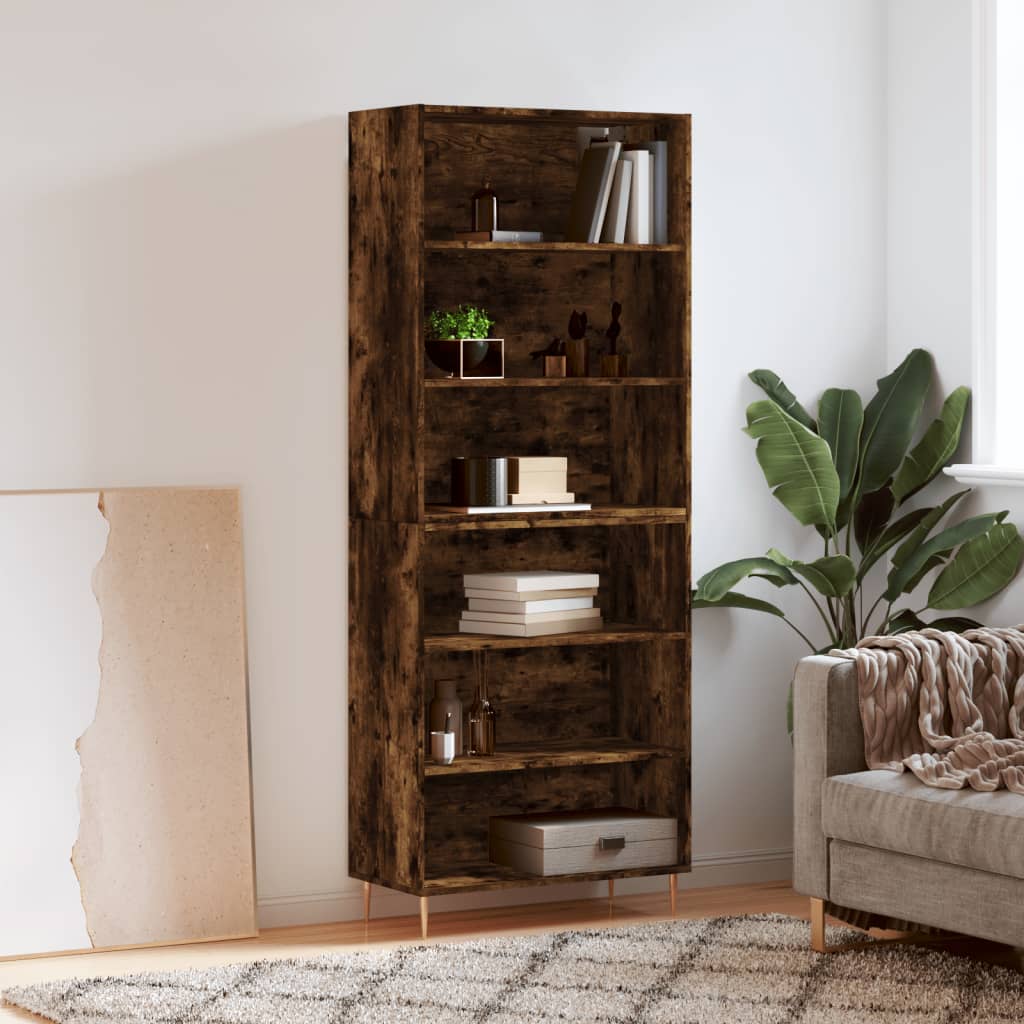 Hoge Kast 69,5X32,5X180 Cm Bewerkt Hout Eikenkleur