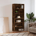 Hoge Kast 69,5X32,5X180 Cm Bewerkt Hout Eikenkleur