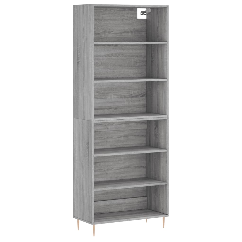 Hoge Kast 69,5X32,5X180 Cm Bewerkt Hout Eikenkleur