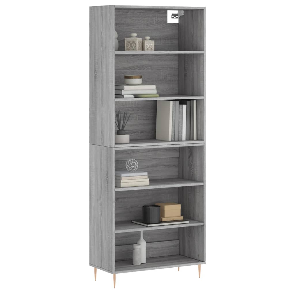 Hoge Kast 69,5X32,5X180 Cm Bewerkt Hout Eikenkleur