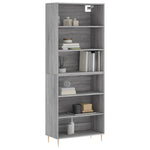 Hoge Kast 69,5X32,5X180 Cm Bewerkt Hout Eikenkleur