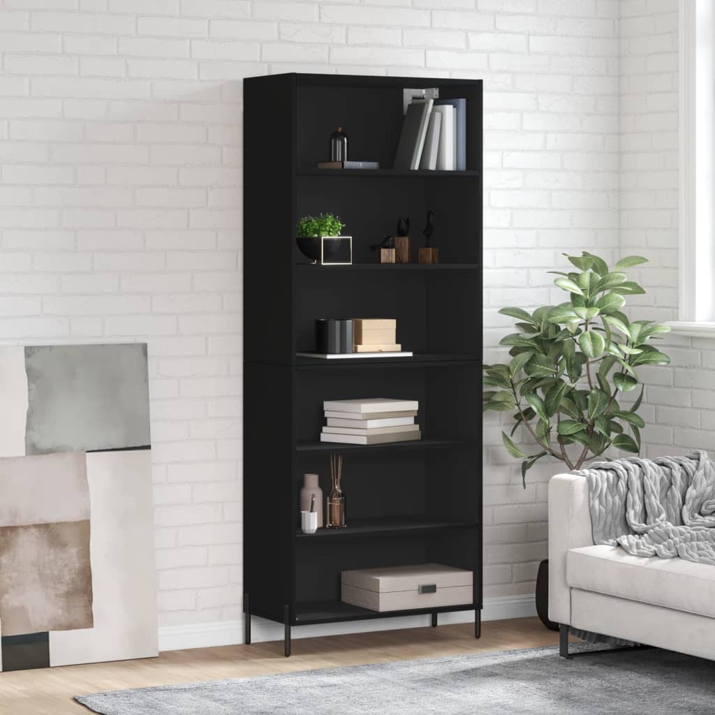 Hoge Kast 69,5X32,5X180 Cm Bewerkt Hout Eikenkleur