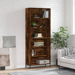 Hoge Kast 69,5X32,5X180 Cm Bewerkt Hout Eikenkleur