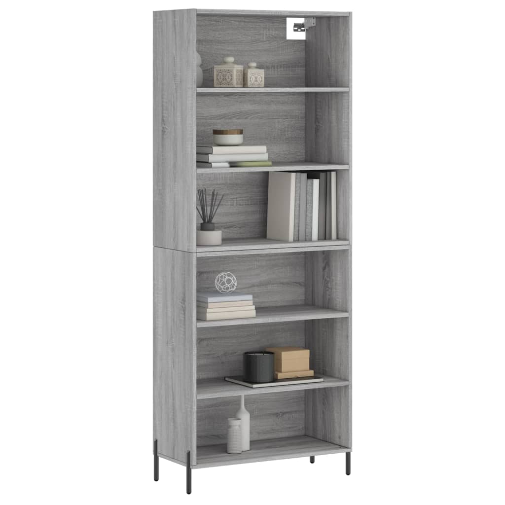 Hoge Kast 69,5X32,5X180 Cm Bewerkt Hout Eikenkleur