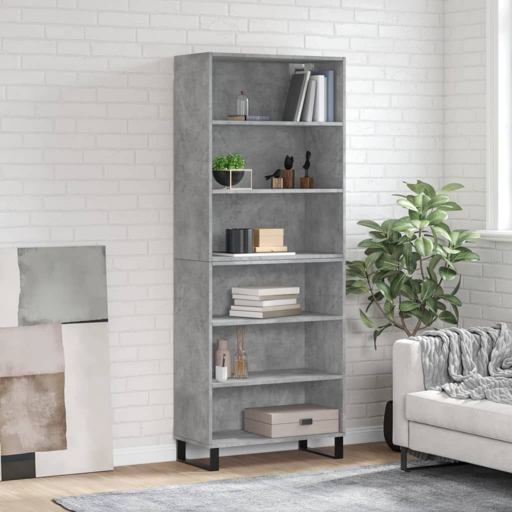 Hoge Kast 69,5X32,5X180 Cm Bewerkt Hout Eikenkleur