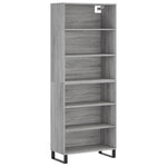 Hoge Kast 69,5X32,5X180 Cm Bewerkt Hout Eikenkleur