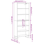 Hoge Kast 69,5X32,5X180 Cm Bewerkt Hout Eikenkleur