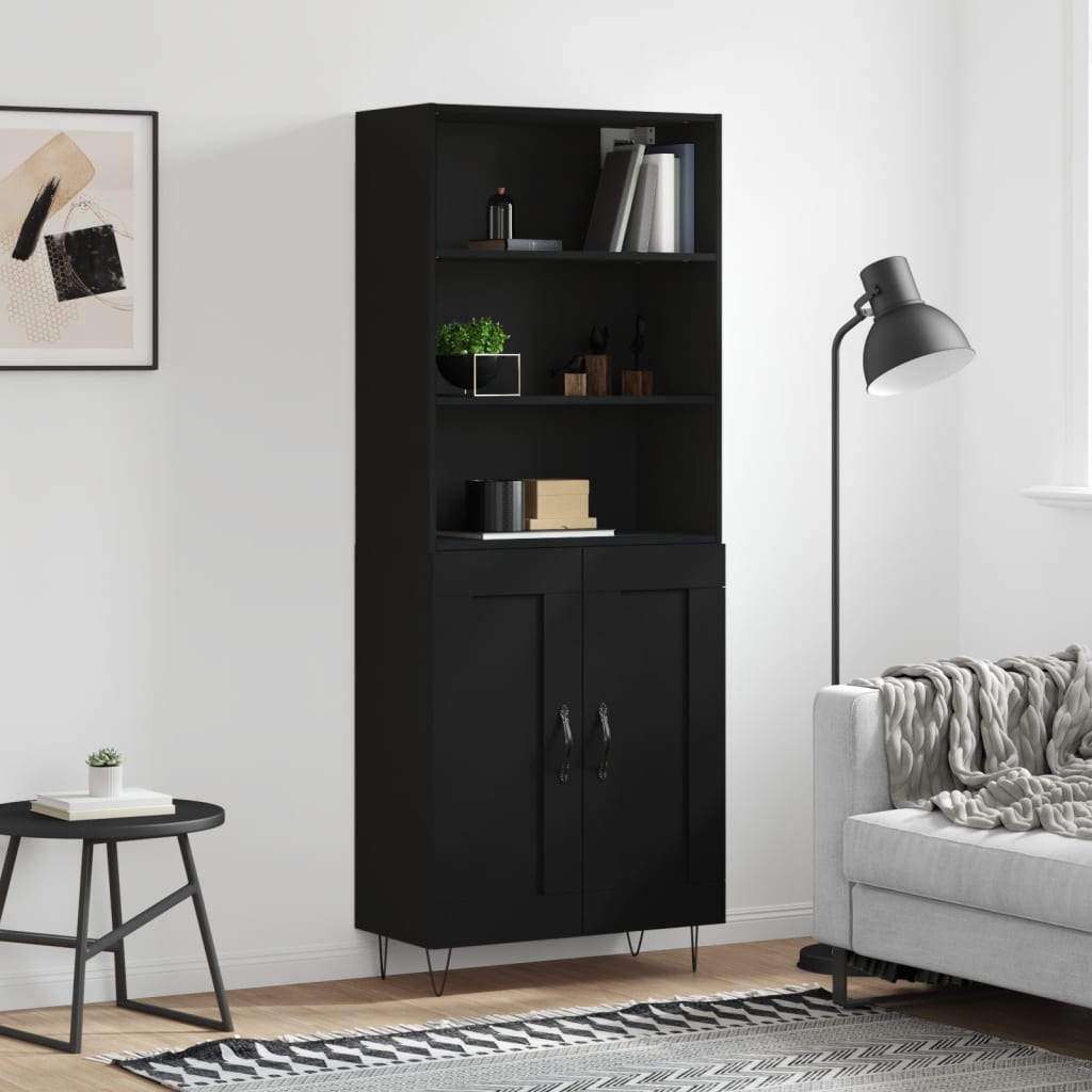 Hoge Kast 69,5X34X180 Cm Bewerkt Hout Kleurig