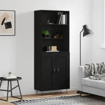 Hoge Kast 69,5X34X180 Cm Bewerkt Hout Kleurig