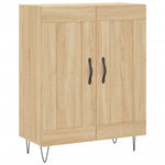 Hoge Kast 69,5X34X180 Cm Bewerkt Hout Kleurig