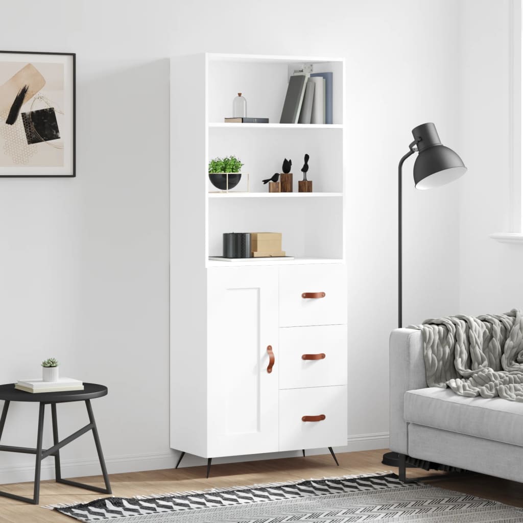Hoge Kast 69,5X34X180 Cm Bewerkt Hout Eikenkleurig