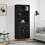 Hoge Kast 69,5X34X180 Cm Bewerkt Hout Eikenkleurig