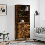 Hoge Kast 69,5X34X180 Cm Bewerkt Hout Eikenkleurig