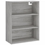 Hoge Kast 69,5X34X180 Cm Bewerkt Hout Eikenkleurig