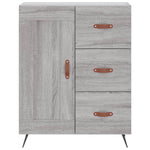 Hoge Kast 69,5X34X180 Cm Bewerkt Hout Eikenkleurig