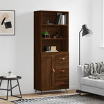 Hoge Kast 69,5X34X180 Cm Bewerkt Hout Eikenkleurig