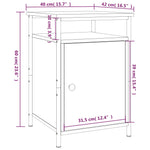 Nachtkastje 40X42X60 Cm Bewerkt Hout Kleurig
