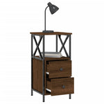 Nachtkastje 34X35,5X70 Cm Bewerkt Hout Bruin Eikenkleur